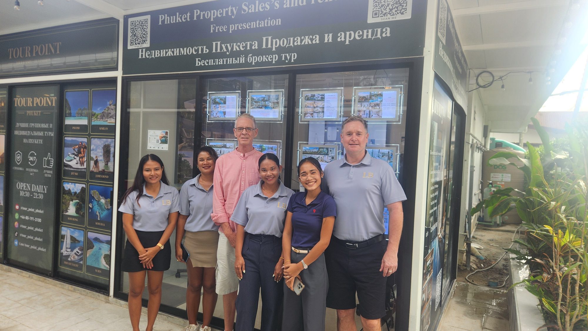 Phuket Property Sales & Rentals LB team at the office in Phuket